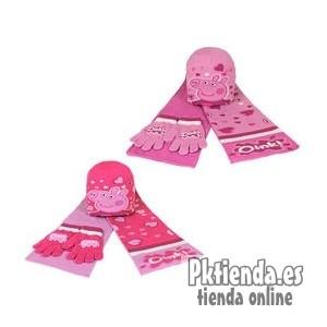 Conjunto bufanda, gorro y guantes Peppa Pig - PKtienda.es