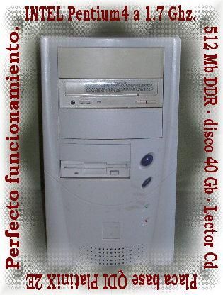 Ordenador INTEL Pentium4 a 1.7 Ghz.