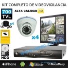 Kit completo 4 Cámara 700TVL "HD" IR 20 - mejor precio | unprecio.es