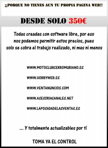 Su web, tienda o catalogo online ahora es barato