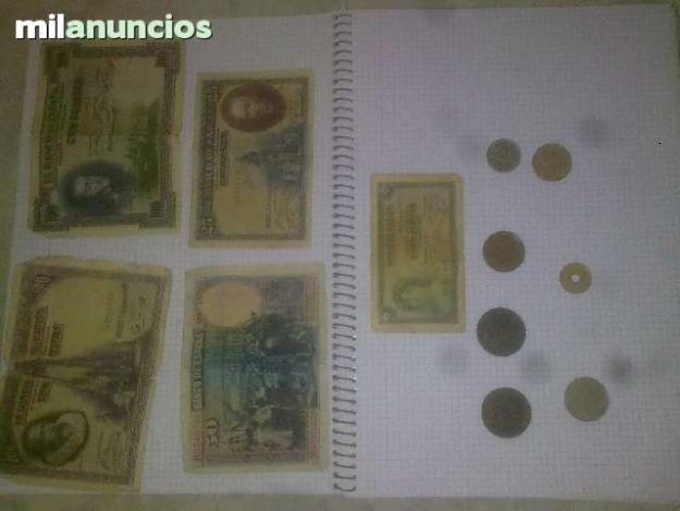 Billetes y monedas antiguas,desde 1878.
