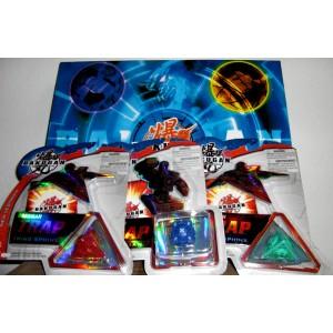 Tablero Bakugan con 3 bolas Inéditas (triangulos y cuadrado)