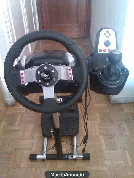 Volante Logitech G27 + soporte Wheel stand pro