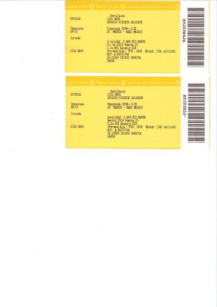 Vendo dos entradas para atletico - real madrid, mismo precio,