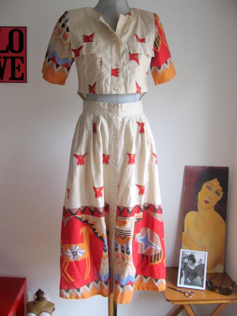 70s Vestido vintage  Etnico, algodón