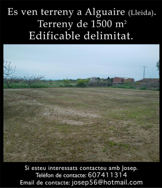 Venta de Terreno en Alguaire (Lleida)