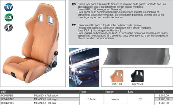 ASIENTO SPARCO PRESTIGE PIEL BEIGE