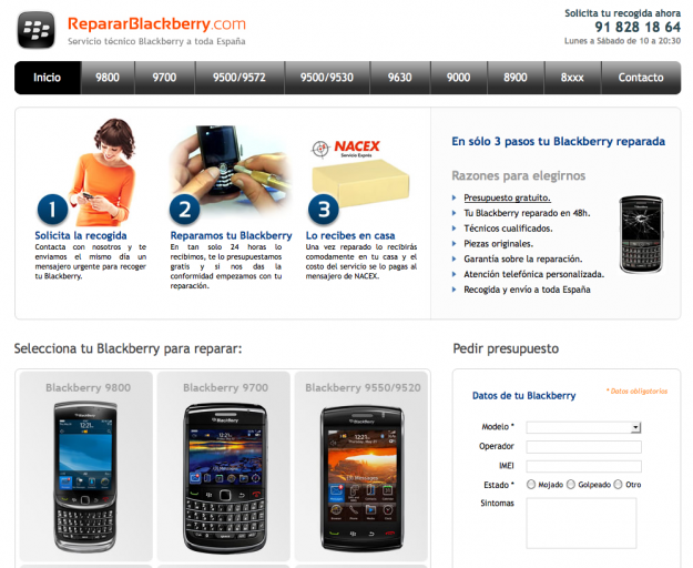 Reparar Blackberry. Servicio técnico especializado