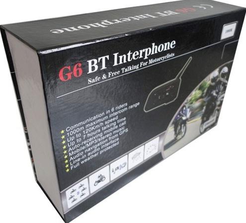 Intercomunicador Bluetooth 6 motos 1 km kit 2 cascos