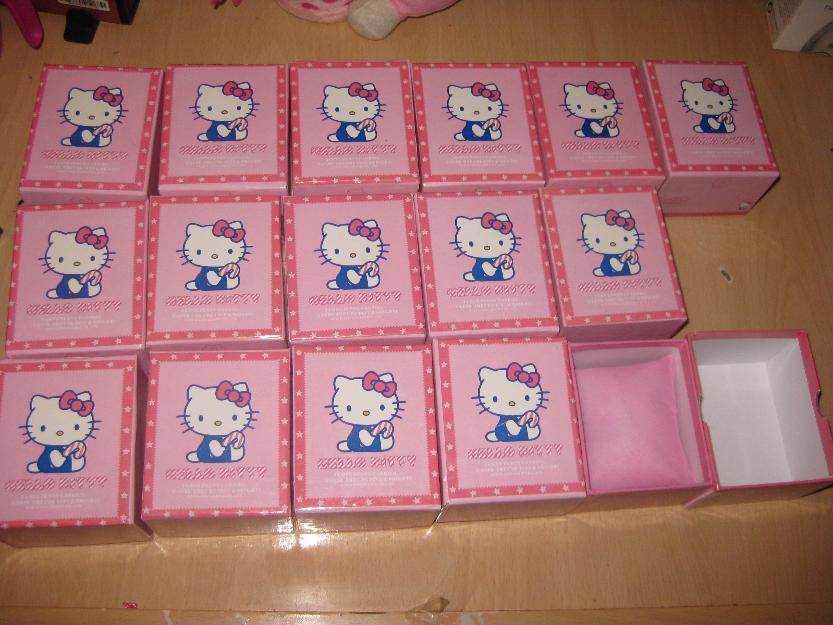 lote 16 cajas cajitas cajita caja rosa Hello kitty para pulseras joyas relojes