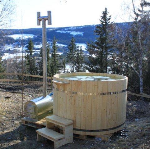 Sauna de madera de aire libre