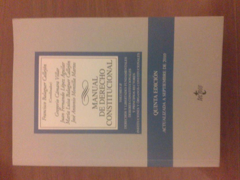 Manual de Derecho Constitucional. Volumen II Fco. Balaguer Callejón y etc.