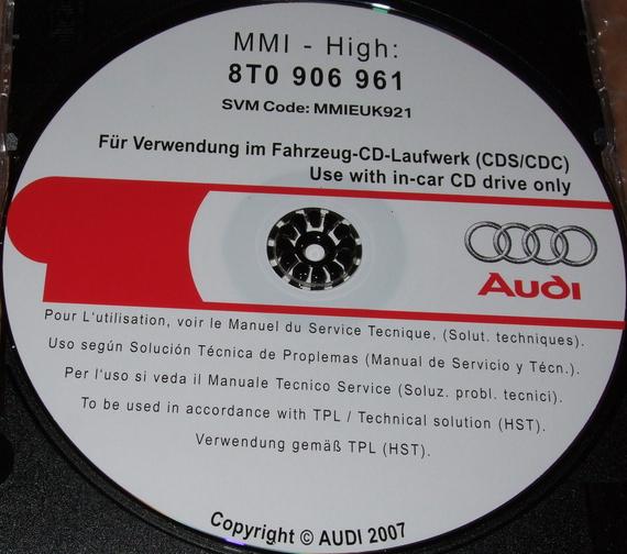 SE VENDE DVD NAVEGATION GPS ORIGINAL MMI PARA AUDI A5,A6,A8,Q7Etc.