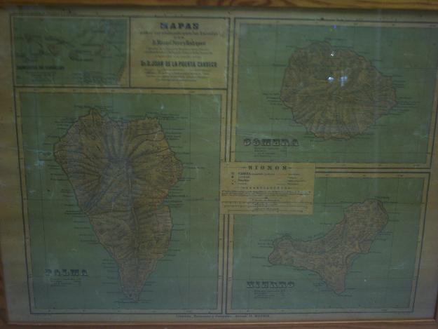 Mapa antiguo de las islas canarias