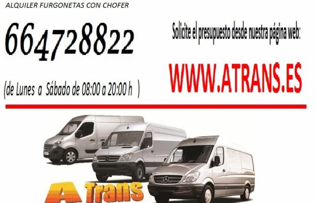 Alquiler de furgonetas,mudanzas,transportes