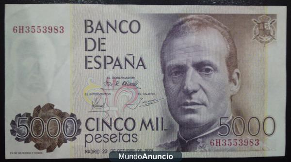 BILLETE DE 5. 000 PTS. DE 1979 CON DEFECTO