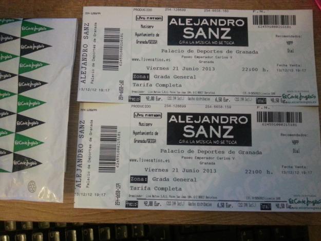 Entradas concierto alejandro sanz en granada