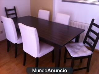 Precioso conjunto mesa comedor y 6 sillas seminuevo