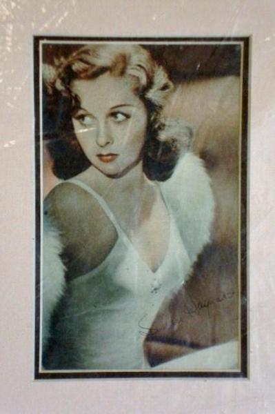 AUTOGRAFO ORIGINAL EN FOTOGRAFIA DE SUSAN HAYWARD