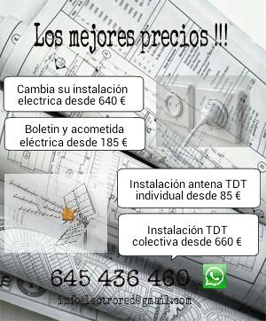 Instalaciones eléctricas valencia 645 436 460 Boletines, Reparaciones , Instalaciones TDT.