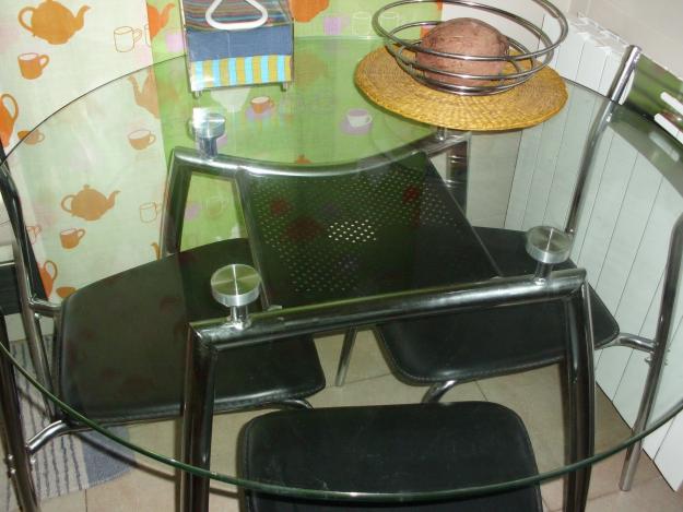 Mesa cocina cristal con 4 sillas