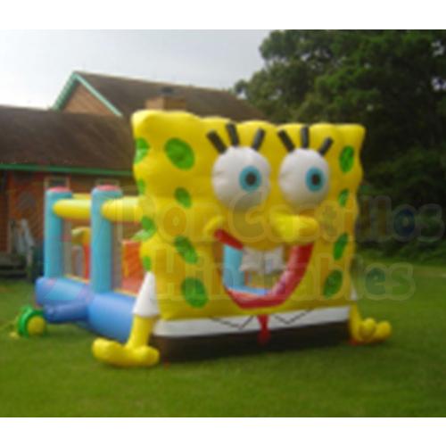 Hinchable Profesional Bob Esponja con turbina y red de seguridad