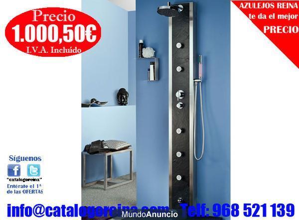 Columna Hidromasaje ARUBA 195x20 Inox/Negro  en Tarrasa