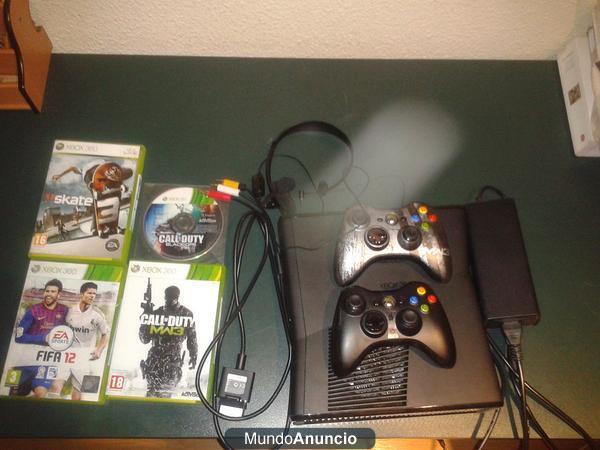 xbox 360 slim de 250 gb con juegos y accesorios