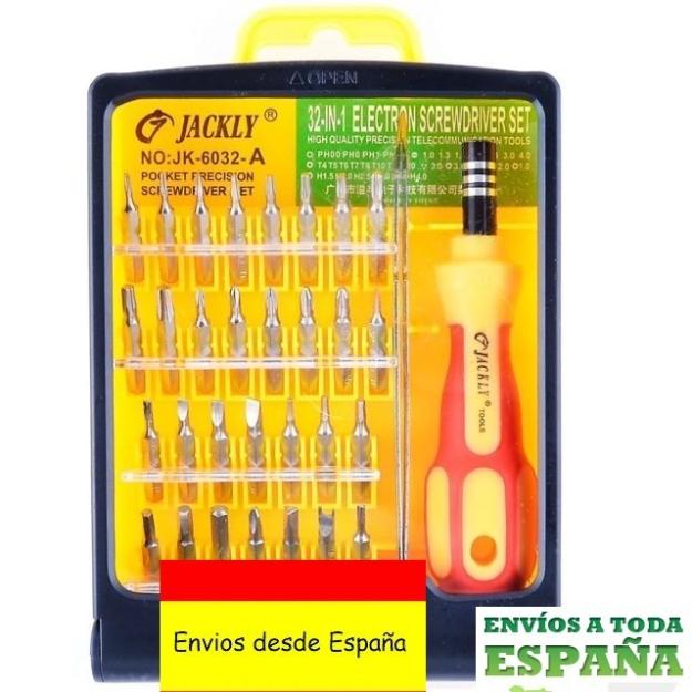 Juego destornilladores 32 en 1 kit herramientas reparacion moviles precision