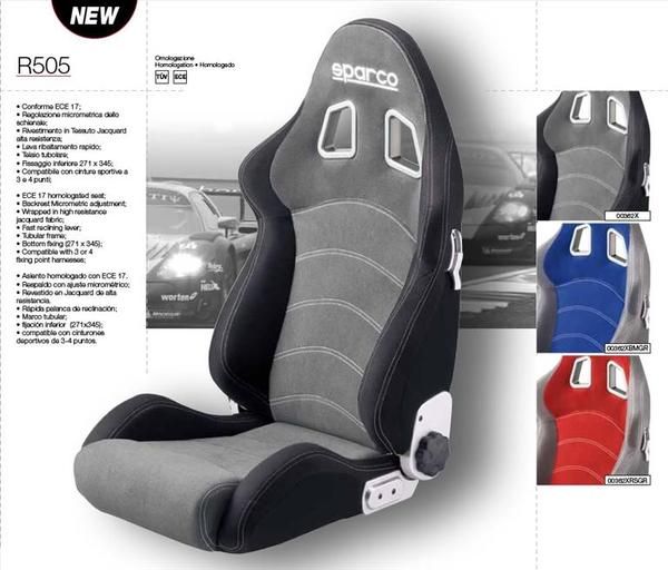 ASIENTO SPARCO TORINO R505 BICOLOR NEGRO GRIS