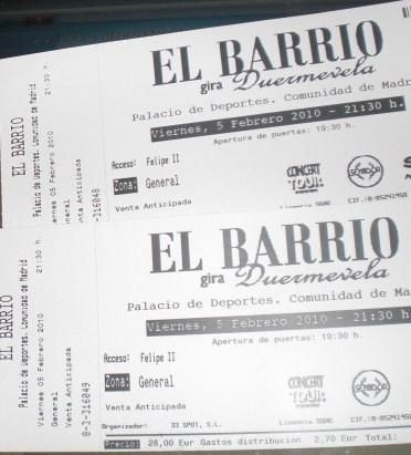 ENTRADAS PARA EL BARRIO