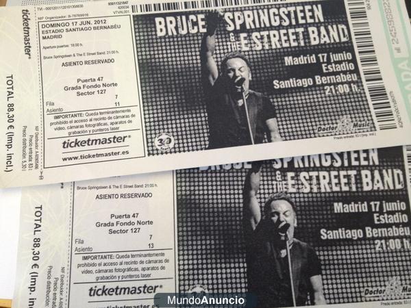Entradas Bruce Springsteen Madrid 2012