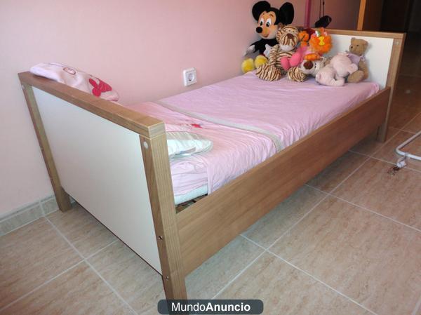 Cuna convertible en cama infantil