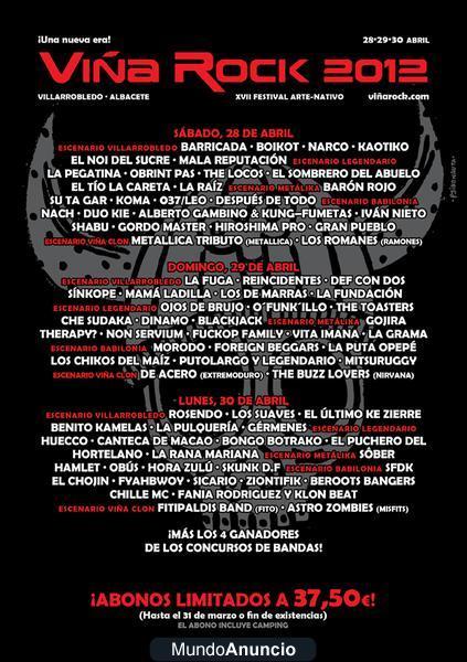 1 Entrada para Viñarock