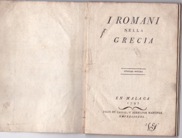 Libro raro anti-napoleónico con el nombre de Málaga