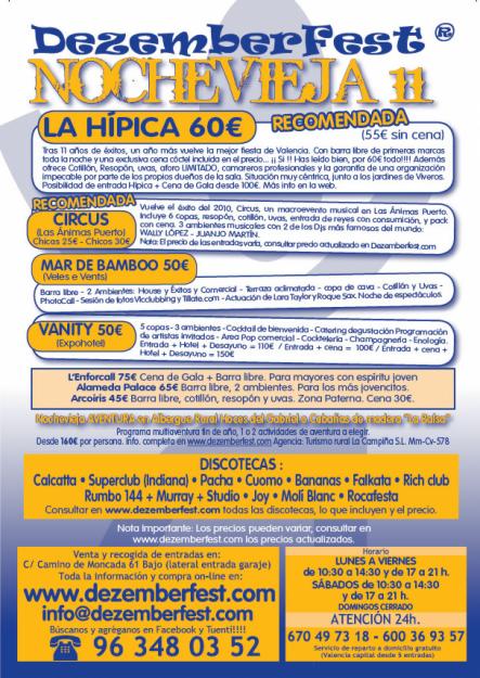 Dezemberfest - Venta de entradas de nochevieja en Valencia 2011