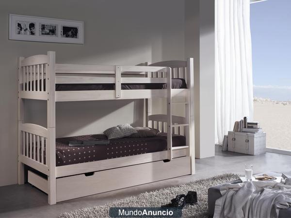 LITERA BLANCA MACIZA DE 3 CAMAS COMPLETAMENTE NUEVA