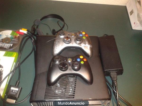 xbox 360 slim de 250 gb con juegos y accesorios