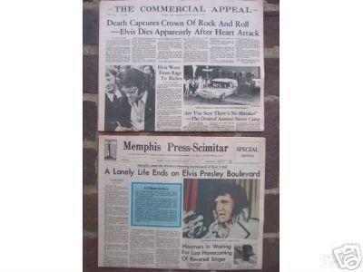 Periódico de Memphis anunciando muerte Elvis Presley