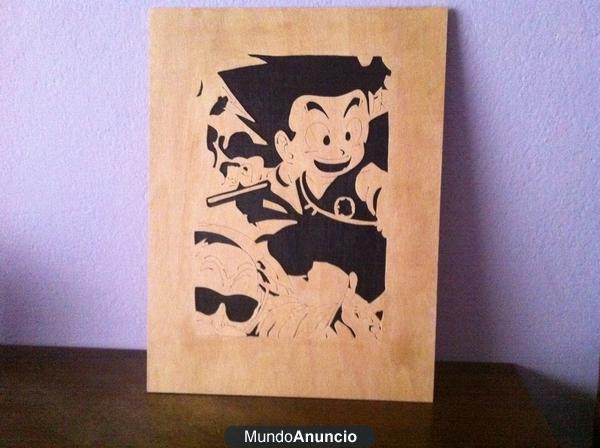 Dragon ball z, cuadro de madera, envio