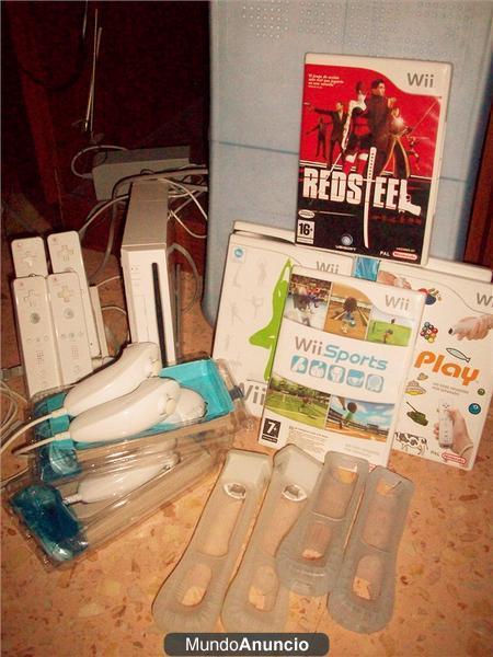 Vendo Wii+Wiifit+8mandos+6juegos