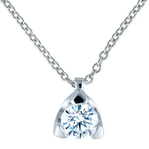 Colgante de oro blanco de 18 kilates con diamante talla brillante