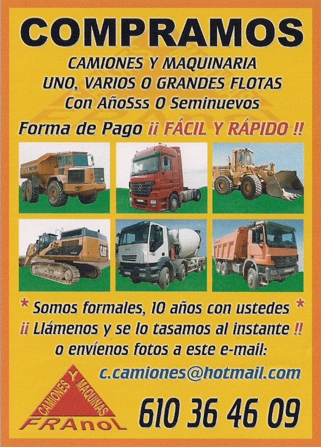 Compro camionesy maquinaria de obra