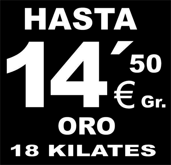 COMPRO ORO A PRECIO INSUPERABLE - PAGAMOS HASTA 14,50 EUROS GRAMO JOYAS ORO DE 18 KILATES - 20,05 EU/Gr.ORO DE 24 KILATE