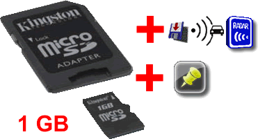 Tarjeta SD 1 GB + Actualización Radares con avisos por VOZ GPS GARMIN nuvi 510 550 600 610 T 650 660T 670 680 + 1