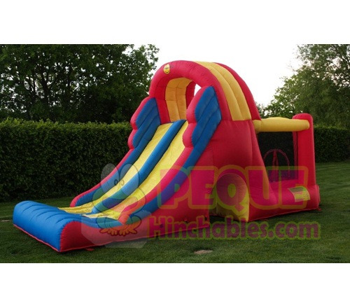 Castillo Hinchable Doble Rampa Mega Combo infantil con inflador y red de seguridad