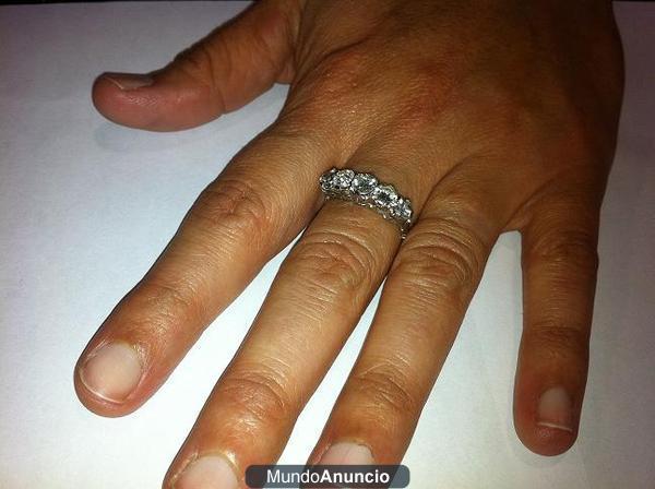 ANILLO DE ORO BLANCO CON 5 DIAMANTES