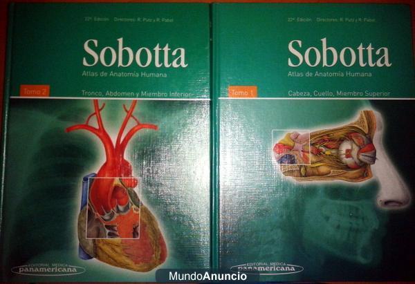 VENDO ATLAS ANATOMÍA SOBOTTA (TOMO 1 y 2)