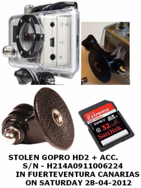 GOPRO S/N-H214A0911006224 ROBADA EN FUERTEVENTURA