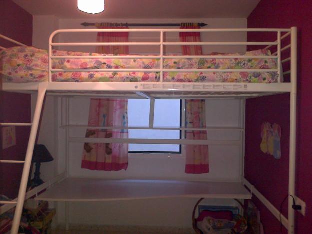 Estructura cama alta+tablero, blanco